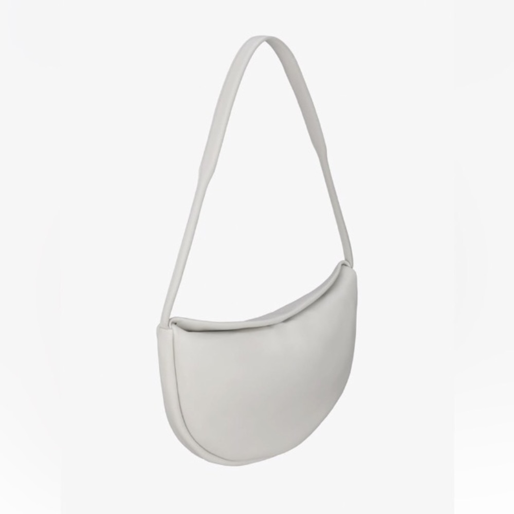 Limited Edition Pale Yellow Half-Moon Leather Crossbody Bag | Zara